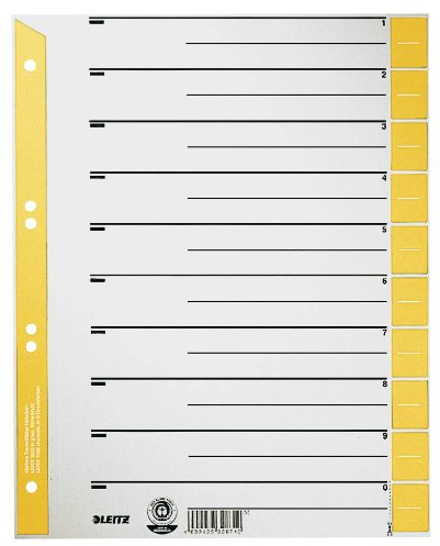 100 LEITZ Trennblätter 1652 / gelb / 230 g/m² / DIN A4