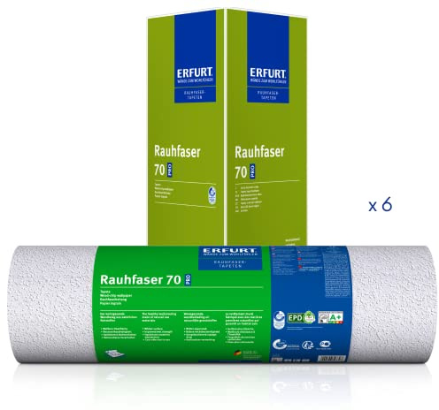 Erfurt PRO Rauhfaser Tapete 70 Rauhfasertapete überstreichbar 33.5X0.53 6 Rollen 1000276