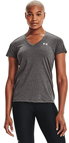 Under Armour Women Tech Short Sleeve V - Solid, Ladies T Shirt Made of 4-Way Stretch Fabric, Ultra-light & Breathable Running Apparel for Women