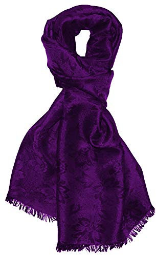 Lorenzo Cana Herren Schal elegant gewebt in Damast - Webung florales Paisley Muster aus Viskose mit Seide 55 x 190 cm - 8909911