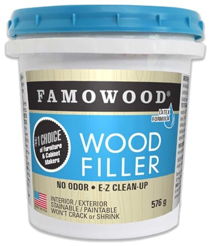 FamoWood 40022148 Latex Wood Filler - Pint, White Pine