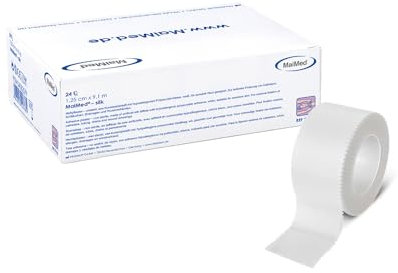 Fixierpflaster MaiMed silk Rollenpflaster 5,00 cm x 9,1 m weißes Heft-und Fixierpflaster auf der Rolle, 6 Stück/Box