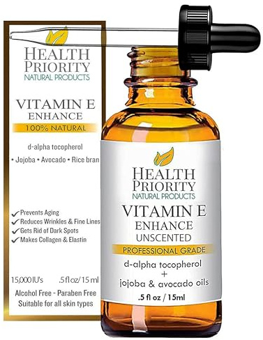 100% Olio alla Vitamina E Naturale & Biologico per il viso e la pelle, Inodore 15,000/30,000 IU - Riduce le rughe e schiarisce le macchie scure, lasciando la pelle più giovane. Olio non troppo denso
