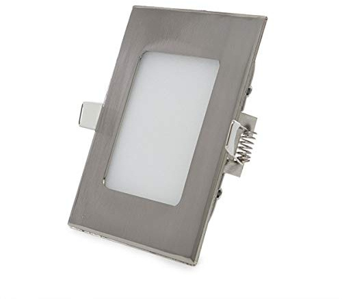 Placa LED 6W 600Lm 6000ºK Cuadrada Niquel Satinado 50.000H [GL-CL-S6N-CW] | Greenice