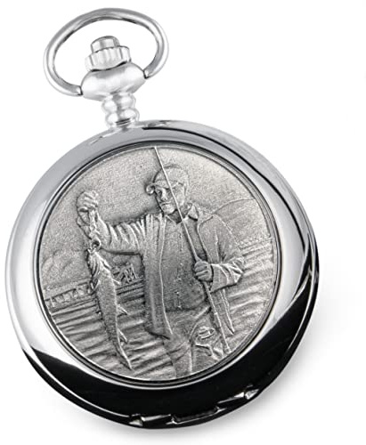 De Walden Brother Engraved Pocket Watch with Fly Fishing Case in Gift Box MP