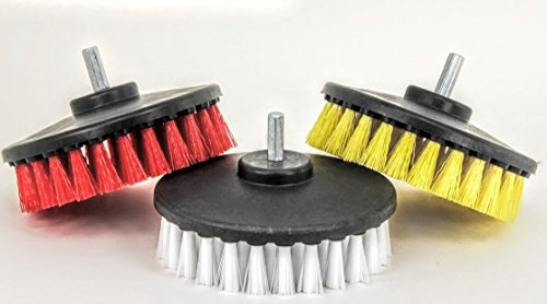 3pc Carpet Mat 5 Round Brush w/Power Drill Attachment Car Care & Detailing Tool