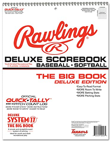Rawlings | SYSTEM-17 Deluxe System Baseball/Softball Scorebook | Extra-Large 11x14