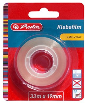 herlitz Klebeband transparent, Klebefilm, 33 m x 19 mm, 1 Stück