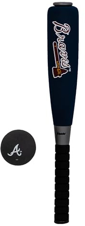 Franklin Sports Atlanta Braves Foam Bat & Ball Set - 21 Soft Jumbo Team Baseball Bat and Ball Team Logo - MLB Official Licensed Product