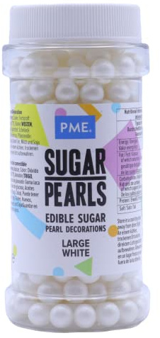 PME Large Sugar Pearls White 90 g