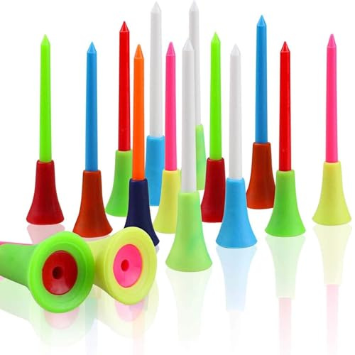 Crestgolf Golf Tees Multi Color Professionale da 50 Pezzi, 3 1/4 Pollici (83 mm), Unisex Adulti, Senza Maniche, Colletto Club, Regular, Multi Color