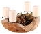 Strandgut Corona de Adviento de madera de teca, cuenco para fruta, cuenco de madera macizo, redondo, aprox. 35 cm, cuenco decorativo, color marrón