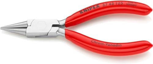 KNIPEX Greifzange für Feinmechanik mit Kunststoff überzogen verchromt 125 mm, 37 43 125