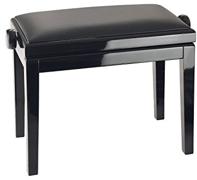 Unbekannt – K & M 13990 Klavier Hocker schwarz glänzend Kunstleder