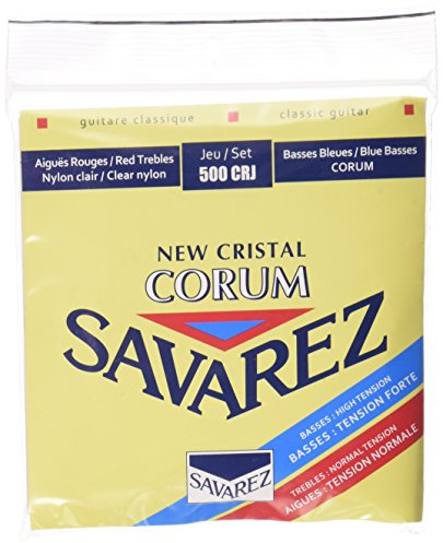 Savarez NT HT 500CRJ Mixed Classical Guitar Normal Cristal Trebles, High Tension Corum Basses, Full 6 String Set