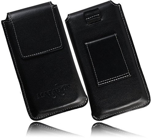 MATADOR kompatibel zu iPhone 5 5S 5C SE ECHT Leder Handytasche Hülle Case Etui Magnet Schlaufe Schwarz