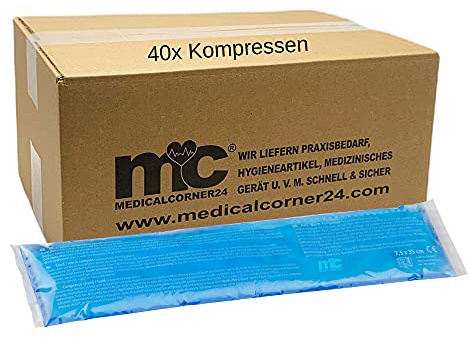 Medicazioni a freddo e caldo, 7,5 x 35 cm, 40 pezzi, cuscinetti refrigeranti, cuscinetti refrigeranti, compresse multiple