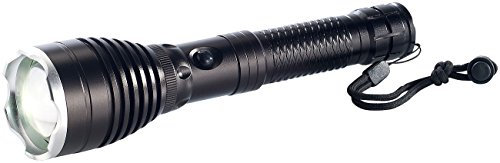 KryoLights ultrahelle Taschenlampe: Akku-Taschenlampe TRC-130 mit Cree-LED & E-Zooming, schwarz (ultrahelle LED Taschenlampe, aufladbare Taschenlampe, ultrahell)