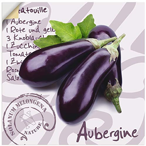 ARTland Wanddeko Wandtattoo selbstklebende Vinylfolie 30x30 cm Aubergine Lebensmittel Gemüse Rezepte Kunst T5YL