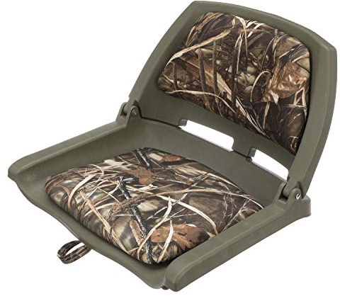 Attwood 98391GNMX Padded Boat Seat, Camouflage, Molded Plastic Frame, 20 Inches W x 17 Inches D x 12 Inches H