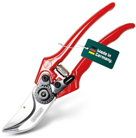 BERGER Handschere Bypass Klassik 1200 | Klassische Gartenschere mit geradem Schneidkopf | Robuste Profi Blumenschere aus Metall geschmiedet mit Einhandverschluss | KWF-zertifiziert | Made in Germany