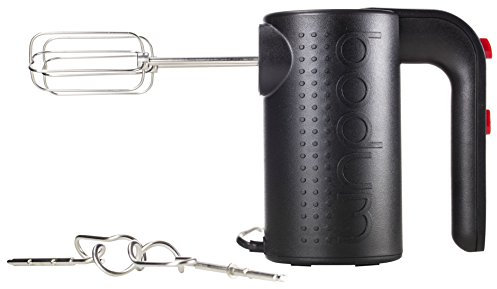 Bodum BISTRO Elektrischer Handmixer (Spülmaschinengeeignetes Edelstahlzubehör, 5-Geschwindigkeitsstufen) schwarz