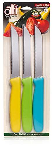 Alfi All-Purpose Knives Aerospace Precision Pointed Tip - Home And Kitchen Supplies - Serrated Steak Knives Set | Made in USA (Multicolor)