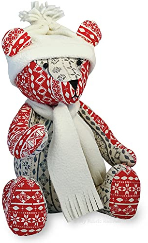 Memory Bear 13 inch Sewing Pattern, Jingle Bear Christmas Keepsake Teddy | Stuffed Soft Toy & Easy Photo-Tutorial Booklet