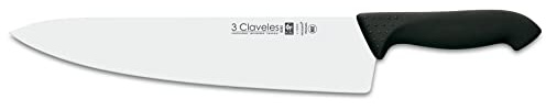 3 Claveles Cuchillo Cocinero Proflex de 30 cm, Acero Inoxidable, Negro
