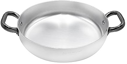 Pentole Agnelli ALMA11020 Poêle avec 2 Poignées en Acier Inoxydable, Acier Inoxydable, 20 cm