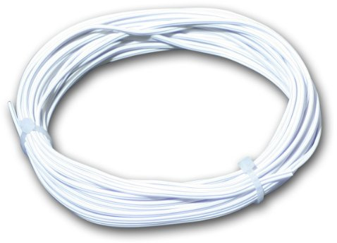 world-trading-net - 10m Zwillingslitze, Querschnitt 0,14mm², Kupferlitze weiß ummantelt