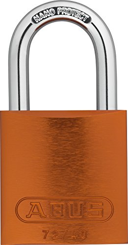 ABUS Orange 72/40 Lockout Tagout Padlock w/ 1 Shackle, Single Padlock, Keyed Different, 1 Padlock with 2 Keys