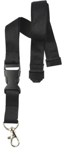 Schmalz Werbeservice 10 x unbedruckte Schlüsselbänder, Schlüsselband Lanyard neutral ohne Druck 20 mm breit, Steckverschluss Sicherheitsverschluss (schwarz)