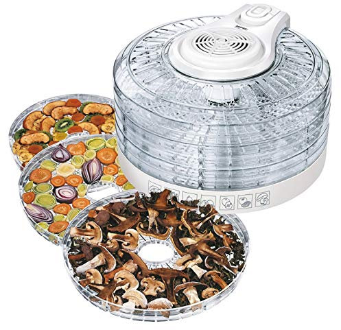 MPM MSG-02 Deshidratador de Alimentos, 3 Niveles de Potencia, 5 Bandejas expansibles de 33 cm, frutas, setas y verduras, 400W