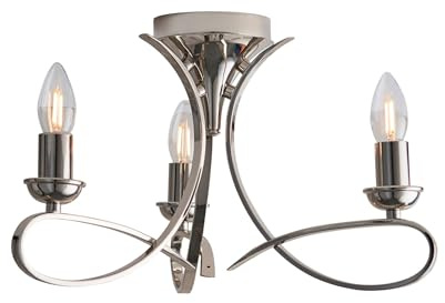 Penn Nickel Three Light Semi Flush Ceiling Pendant - Interiors 1900 CA7P3N
