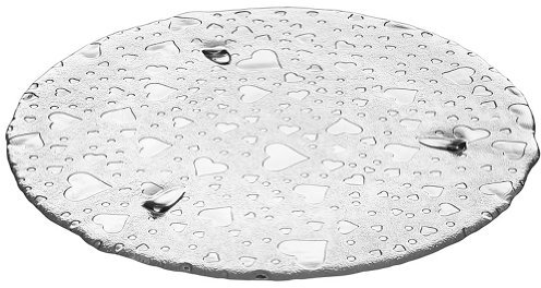 Leonardo Heart Torten-Platte aus Glas, handgefertigter Torten-Teller mit Herzoptik, Glas-Platte für Kuchen und Gebäcke Ø 34 cm, 070585