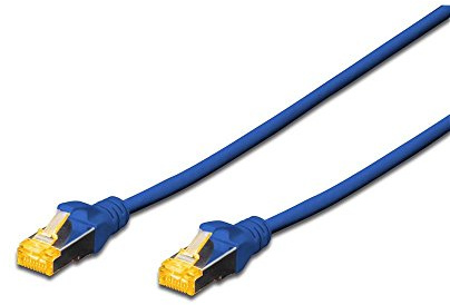DIGITUS Câble LAN Cat 6A - 0,5m - RJ45 Câble réseau - S/FTP Blindé - Compatible Cat-6 & Cat-7 - Bleu