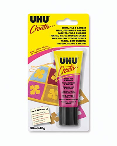 UHU 47265 Bastelkleber, Creativ, Stoff, Filz, Bänder, Tube mit 38 ml)