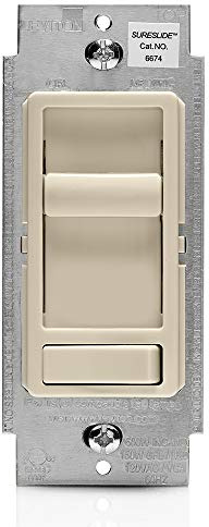 Leviton SureSlide Dimmer Switch for Dimmable LED, Halogen and Incandescent Bulbs, 6674-P0T, Light Almond
