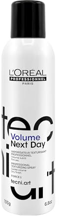 L'Oréal Professionnel Paris Volume Next Day - Texture Hairspray for All Hair Types, Light Hold & Texture, Weightless, Matte Finish, New Packaging, Same Great Formula