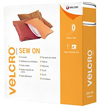 VELCRO Brand Ruban à coudre auto-agrippant, Noir 20mm x 25m