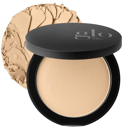 Glo Skin Beauty Pressed Base Powder Foundation, Golden Medium – Buildable Sheer to Full Coverage, Long Wear Face Powder Compact, Pressed Powder Makeup for Smooth, Semi-Matte Finish