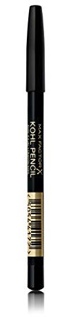 Max Factor Kohl Pencil Eyeliner, 20 Black, Easy to Blend Formula, Perfect for Smokey Eyes Make-up, 4 g