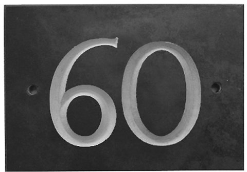The House Nameplate Company Slate House Number, Charcoal Grey,Number 60