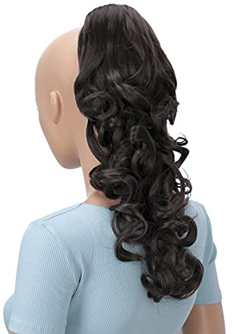 CAISHA 40cm Posticcio Treccia Portare I Codini Extensions Per I Capelli Voluminoso Ondulato Marrone H203