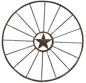 Creative Co-Op Wagon Wheel with Star Wall Décor