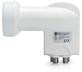 RED OPTICUM Robust Quad LNB mit ausziehbarer Wetterschutzkappe zum Direktanschluss an 4 Teilnehmer- Full HD, 4K, UHD, 3D tauglich - extrem Hitze und Kältebeständig