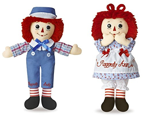 Bundle of 2 Aurora Dolls - 12'' Raggedy Ann & Raggedy Andy