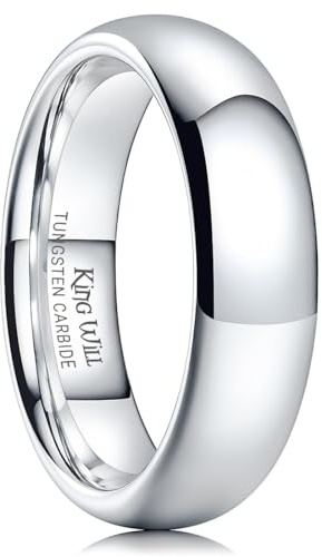 Mens Classic Silver Tungsten Wedding Band Engagement Rings 6mm Size 13