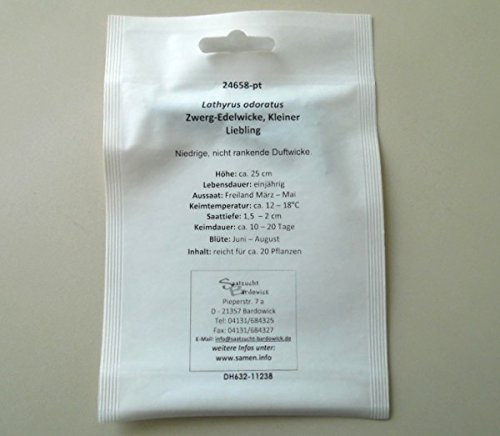 Zwerg Edelwicke Kleiner Liebling Wickensamen Wickensaat für ca. 20 Pfl. Blumensamen Blumensaat